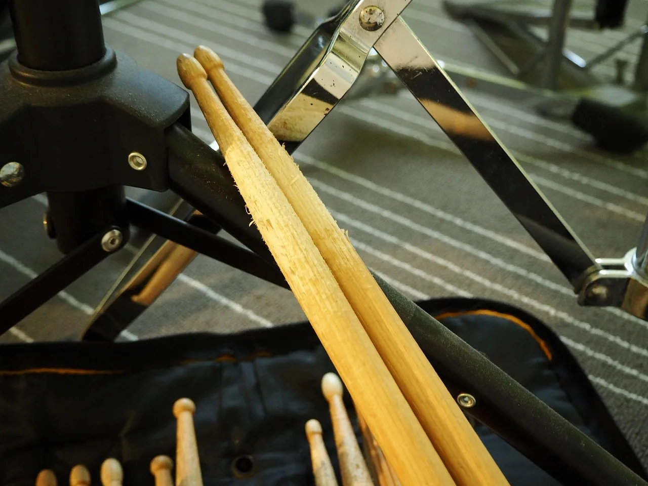 Drumsticks on a stand Drumsticks on a stand