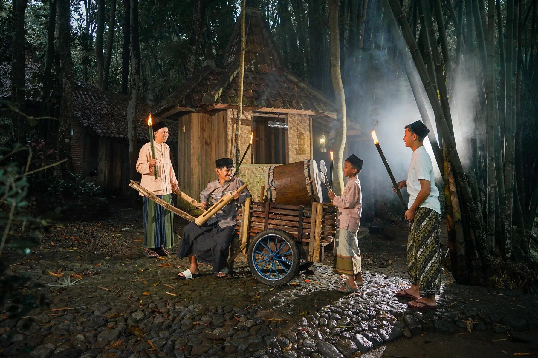 Musicians playing traditional drums Musicians playing traditional drums