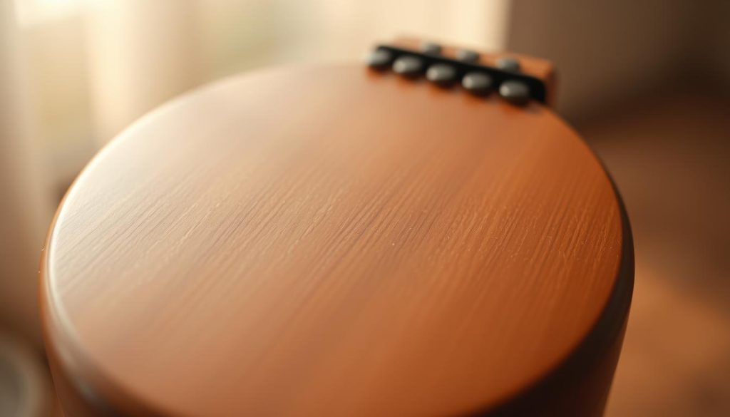 A serene close-up of a hand-crafted tongue drum, its soothing resonance captured in vivid detail. The smooth, wooden surface reflects warm, natural lighting, highlighting the intricate grooves and subtle variations in tone. The drum's elegant silhouette stands in focus, with a soft, diffused background that creates a sense of depth and tranquility. The camera angle emphasizes the instrument's tactile quality, inviting the viewer to imagine the gentle rhythms and calming frequencies it can produce. This image perfectly encapsulates the essence of choosing the right tongue drum frequency to create a harmonious and meditative musical experience. A serene close-up of a hand-crafted tongue drum, its soothing resonance captured in vivid detail. The smooth, wooden surface reflects warm, natural lighting, highlighting the intricate grooves and subtle variations in tone. The drum's elegant silhouette stands in focus, with a soft, diffused background that creates a sense of depth and tranquility. The camera angle emphasizes the instrument's tactile quality, inviting the viewer to imagine the gentle rhythms and calming frequencies it can produce. This image perfectly encapsulates the essence of choosing the right tongue drum frequency to create a harmonious and meditative musical experience.